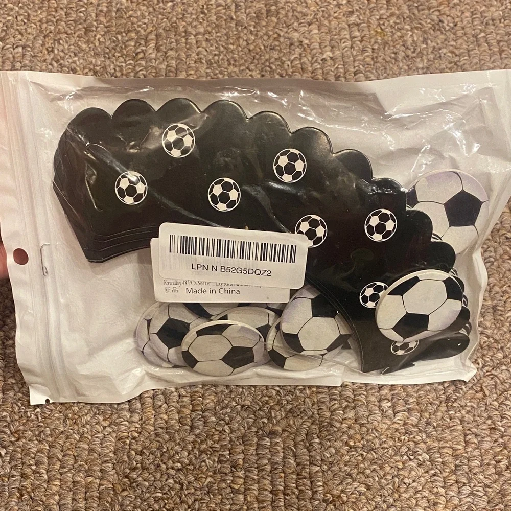 Soccer Cake Toppers - Black and White